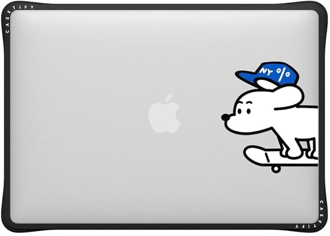 CASETiFY Impact MacBook Air 13" (M1/Intel) Case [Cushioned Impact Corners/Scratch-Resistant/Anti-Slip Grip] - Skater John (Standard) - Clear Black