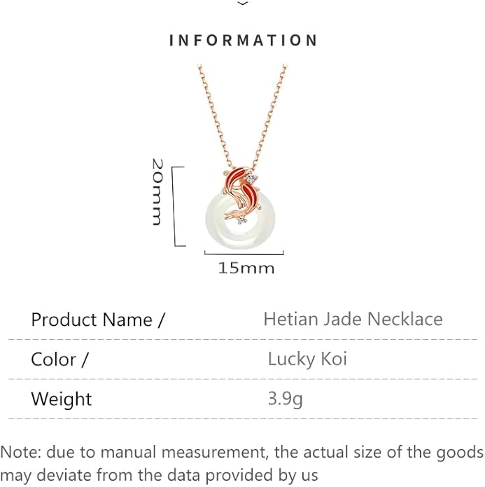 14K Gold Real A Grade Hetian Jade Peace Buckle Necklace, Lucky Koi Moissanite Pendant, Delicate Jade Jewelry Gift for Her Well-being