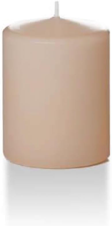 Yummi 2.25" x 3" Sandstone Slim Round Pillar Candles - 4 per Pack
