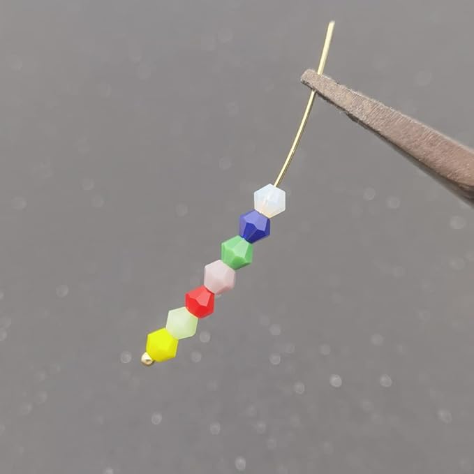 INSPIRELLE Approx 2400pcs 4mm Opaque Multicolor Bicone Beads for Jewelry Bracelet Making Bulk Faceted Crystal Glass Briolette Beads