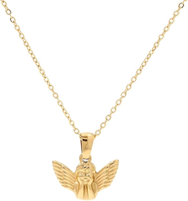IBARA Women Gold Dianty Necklace Sun Crescent Moon Star Evil Eye Lock Lovely Heart Flower Butterfly Pearl Pendant Coin Necklaces 18K Gold CZ Diamond Filled Chain Boho Beach Simple Handmade Jewelry