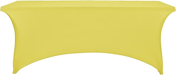 FORLIFE 2Pack Spandex Table Covers，Fitted Tablecloth for Rectangular Tables, Stretch Patio Table Covers, Universal Spandex Table Cover for Wedding, Banquet, Party (6ft, Yellow)