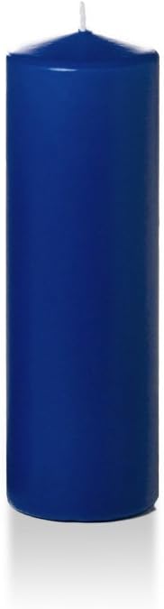 yummi 2.25" x 7" Royal Blue Slim Round Pillar Candles - 4 per Pack