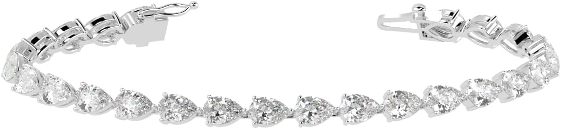 Houston Diamond District 2 to 28 Carat Lab Grown Diamond Classic Tennis Bracelet, 4-Prong Setting for Women (E-F Color, VS2-SI1 Clarity)