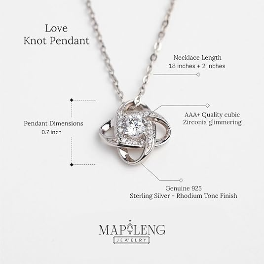 To My Boyfriend's Mom Love Knot Necklace, Elegant Jewelry Gift From Girlfriend, Meaningful Mothers Day Surprise, Birthday Christmas Keepsake With Heartfelt Message