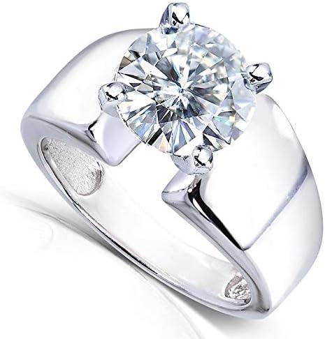 Kobelli Round Moissanite Solitaire Engagement Ring 3 CTW 14k White Gold