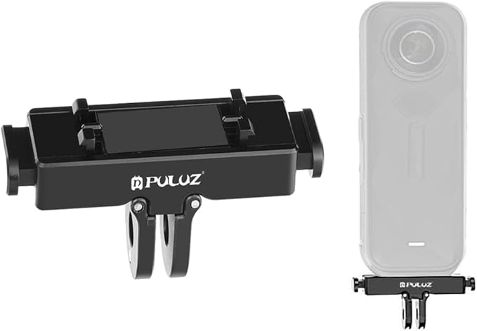 PULUZ Quick Release Base Plate Adapter Bracket for Insta360 X5 / Ace Pro/Pro 2 Cameras - Aviation Aluminum Mount (Black)