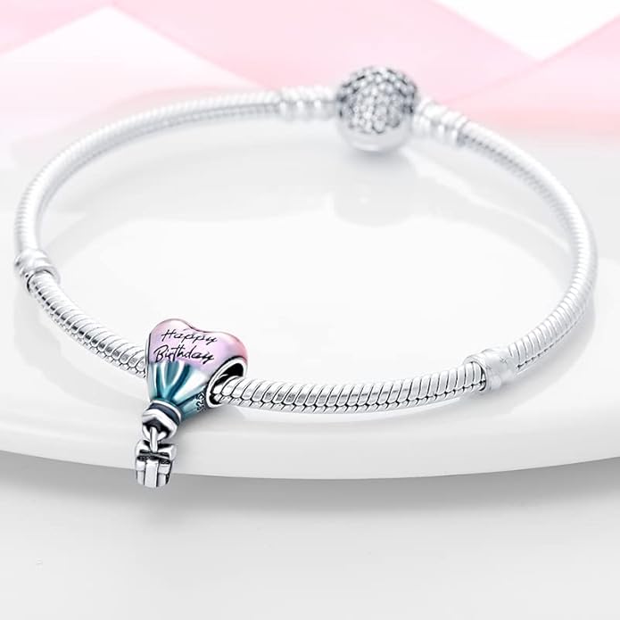 LIGHTDOG 925 Sterling Silver Charm fits Pandora Charm Bracelet Necklaces Pendant Bead Charms Jewelry Gift for Women Family Friends