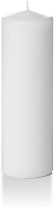 yummi 2.25" x 7" White Slim Round Pillar Candles - 4 per Pack