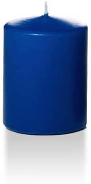 yummi 2.25" x 3" Royal Blue Slim Round Pillar Candles - 4 per Pack