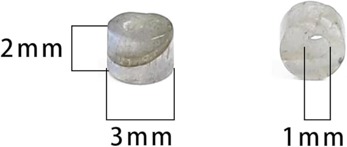 Natural Spectrolite Spacer Beads Caps Flat Round Loose Beads for Beading Jewelry Making 3mmx2mm 38cm