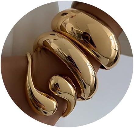 SAMOCO 3Pcs Chunky Gold Bangle Bracelets for Women Trendy Wide Wrist Cuff Bracelets Stack Statement Bangle Fashion Gifts