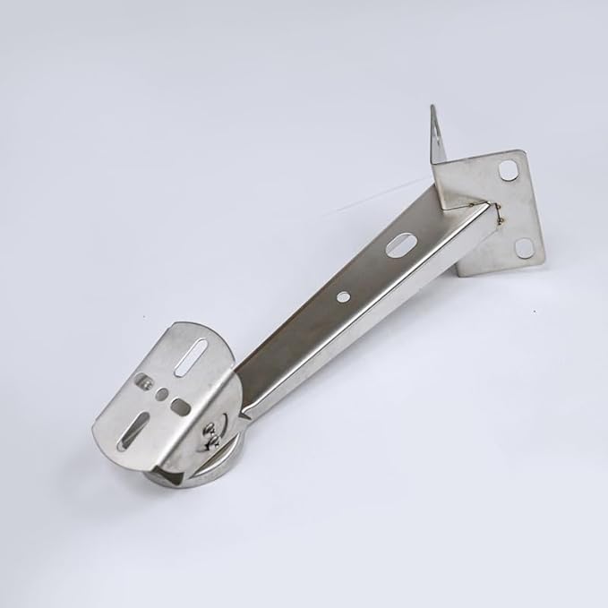 ZT-NET Security Camera Corner Pole Mounting Bracket Stainless Steel Mount with Extension Arm for Surveillance Systems Compatible with CCTV IP Cameras Indoor and Outdoor (Not Included Camera
