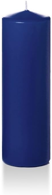 yummi 2.25" x 7" Navy Blue Slim Round Pillar Candles - 4 per Pack