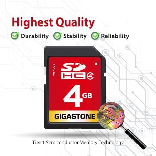 GIGASTONE 4GB SD Card 50 Pack SDHC Class 4 Memory Card for Photo Video Music Voice File DSLR Camera DSC Camcorder Recorder Playback PC Mac POS 50pcs in Pack (Pack of 50), with 50 Mini Cases