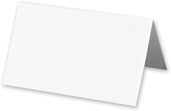 Cranes Kid Triple Debossed Pearl White Place Card