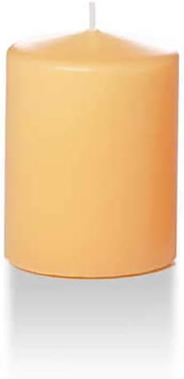 yummi 2.25" x 3" Caramel Slim Round Pillar Candles - 4 per Pack
