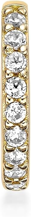 Lavari Jewelers Lab Grown Diamond Huggie Ear Cuff Earring for Women - 18k Yellow Gold Plated 925 Sterling Silver Earrings for Her (F-G, VS1-VS2, 0.08 cttw) Open Non Piercing Hypoallergenic