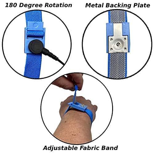 RubberStat Dual Layer ESD Compliant Workstation Rubber Table Mat Kit, Soldering, Cell Phone Repair, with Wrist Strap Set and Ground Cord - 24"x60" Royal Blue