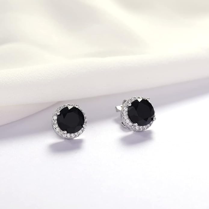 YOQUCOL 10MM Cubic Zirconia Crystal Clip On Stud Earrings Round Non Pierced Earrings for Women