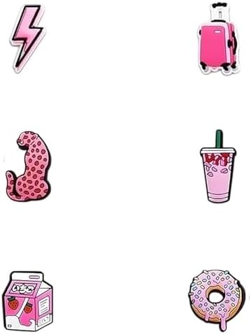 Pink Shoe Charms for Girls,Cute Shoe Decoration Charms for Shoes Party Favors Gifts,Pink Sports Ocean Valentine's Day Accessories