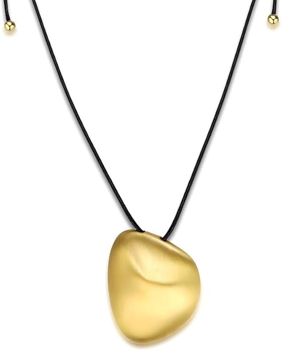 Large Pendant Necklace for Women, Long Pendant Necklace, Boho Necklace, Gold Pendant, Adjustable length, Jewelry Gift for Women