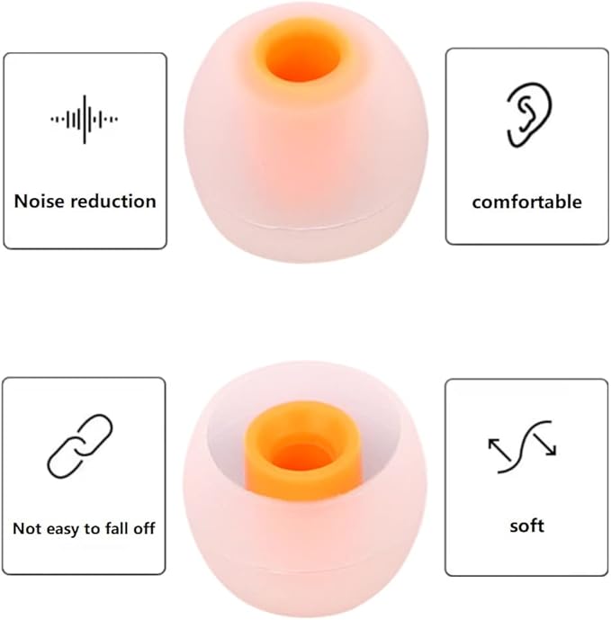 Earbuds Replacement Tips Silicone Earbud Tips Ear Bud Replacement Pieces Ear Gels Fit for Inner Hole from 3.8mm - 5.1mm Earphones 9 Pairs S/M/L