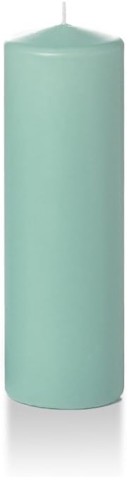 yummi 2.25" x 7" Blue Jade Slim Round Pillar Candles - 4 per Pack