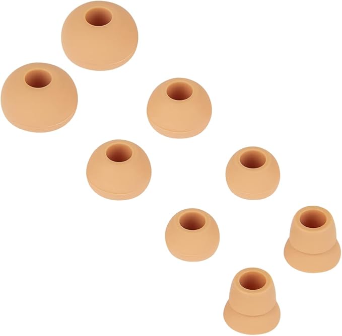 Replacement Silicone Ear Bud Tips Earbuds Cap Compatible with Powerbeats 1/2/3 Wireless Beats by Dre Headphones,4 Pairs Earbud Tips(Gold)