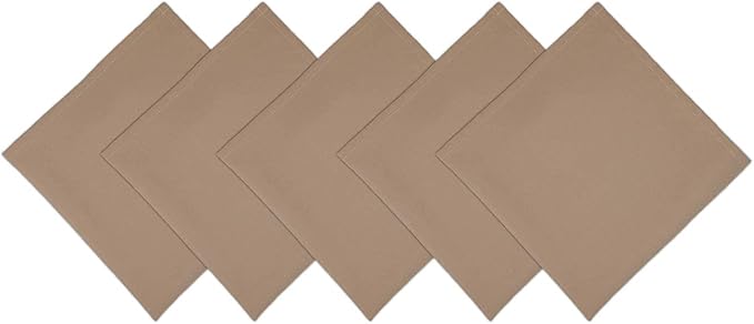 Arkwright Restaurant Cloth Napkins - (Pack of 25) Spun Polyester Dinner Napkin with Hemmed Edges - Ideal for Dinner, Wedding, Party, Banquet, Kitchen, 20 x 20 in, Sandalwood