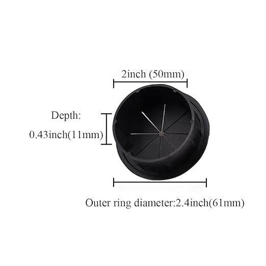 HAHIYO 2Pcs 2Inch/50mm Black ABS Plastic Eight-petaled Desk Grommet Wire Grommet Cable Management Cord Hole Cover Desk Wire Hole Insert Wire Organizer for Computer Office Home School Equipment Systems