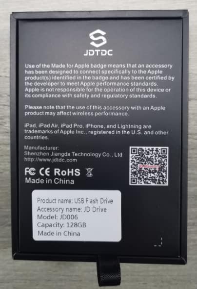 iPhone-Flash-Drive Genuine Apple MFi Certified 128GB Photo-Stick-iPhone-Memory 16/15/14 Photo-Storage-Stick External-Storage-Thumb-Drive Apple-Photo-Transfer-Device Phone-Storage-Saver-iPad-USB-Drive