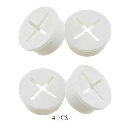 HAHIYO 4Pcs 1Inch/25mm White Flexible Rubber Desk Grommet Wire Grommet Cable Management Cord Hole Cover Desk Wire Hole Insert Wire Organizer for Computer Office Home School Equipment Systems