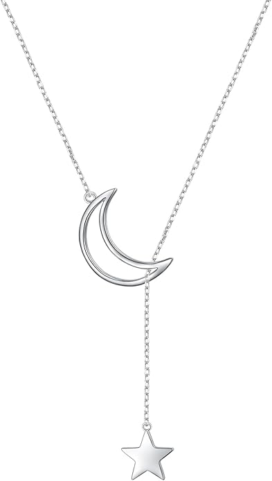 Long Necklace Sterling Silver Larait Bar Y Lariat Long Chain Drop Adjustable Necklace Gift for Her, 30"
