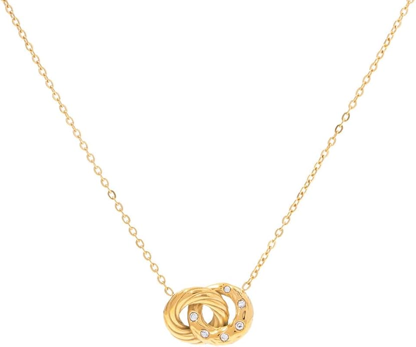 IBARA Women Gold Dianty Necklace Sun Crescent Moon Star Evil Eye Lock Lovely Heart Flower Butterfly Pearl Pendant Coin Necklaces 18K Gold CZ Diamond Filled Chain Boho Beach Simple Handmade Jewelry