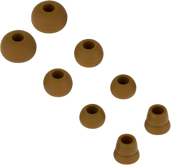 Silicone Replacement Earbud Tips Eartips Earbuds Eargels Compatible with Powerbeats 1/2/3 Wireless Beats by Dre Headphones,4 Pairs Earbud Cap(Brown)