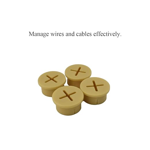 HAHIYO 4Pcs 0.8Inch/20mm Yellow Flexible Rubber Desk Grommet Wire Grommet Cable Management Cord Hole Cover Desk Wire Hole Insert Wire Organizer for Computer Office Home School Equipment Systems