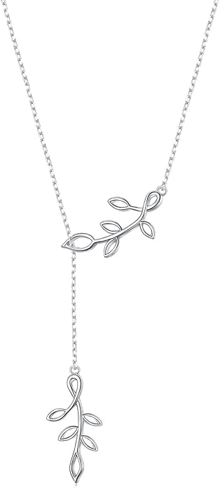 Long Necklace Sterling Silver Larait Bar Y Lariat Long Chain Drop Adjustable Necklace Gift for Her, 30"