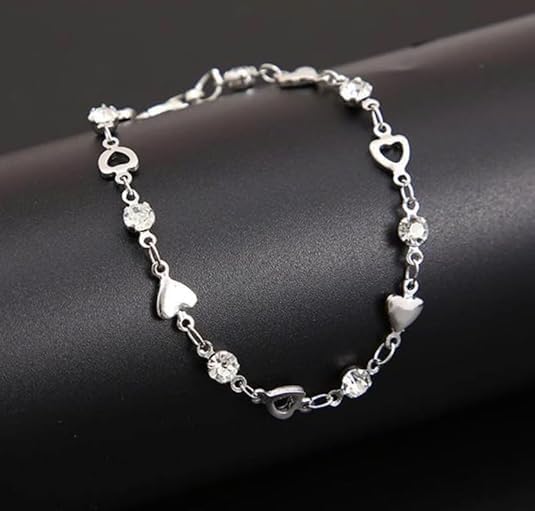 To My Soulmate Bracelet for Women, Heart Chain Bracelet with Shiny Stones, Perfect Birthday or Anniversary Christmas Gift for Soulmate with Message Card and Gift Box