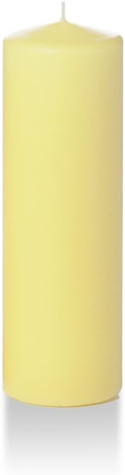 yummi 2.25" x 7" Buttercup Yellow Slim Round Pillar Candles - 4 per Pack