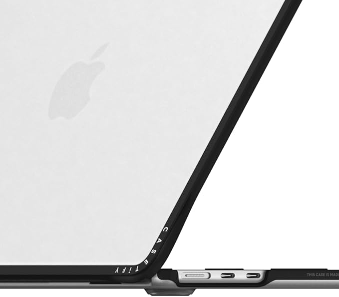 CASETiFY Impact MacBook Air 13.6" (M2-M4) Case [Cushioned Impact Corners/Scratch-Resistant/Anti-Slip Grip] - I'm Busy - Clear Black