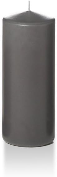 yummi 2.25" x 5" Gray Slim Round Pillar Candles - 4 per Pack