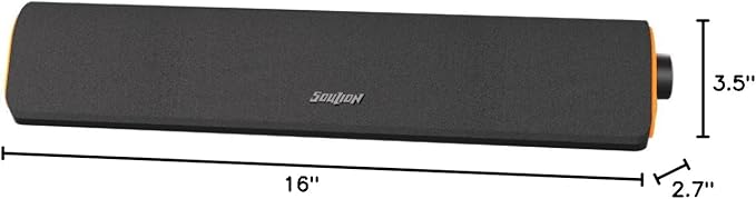 SOULION R50 Bluetooth Computer Speakers, 3.5mm PC Sound Bar for Desktop Monitor, Wired USB Powered & Colorful LED Lights with Switch Button, Surround Sound Soundbar PC Spearkers for Computer