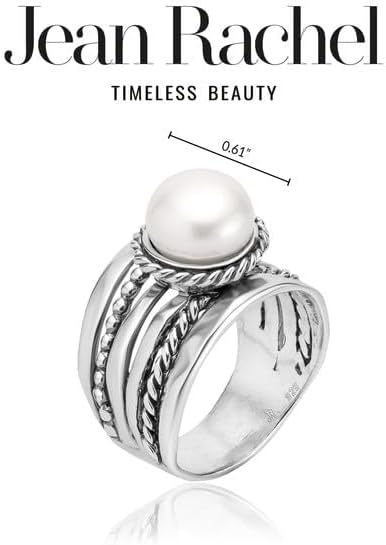 925 Sterling Silver Pearl Beaded Rope Ring by Jean Rachel