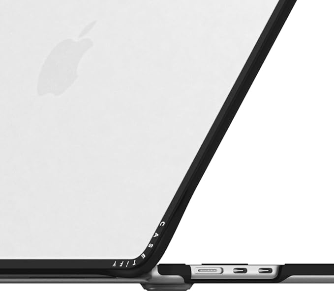CASETiFY Impact MacBook Air 15" (M2-M4) Case [Cushioned Impact Corners/Scratch-Resistant/Anti-Slip Grip] - Clear Black