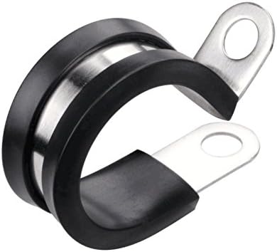 LOKMAN 20 Pack 3/16 Inch Stainless Steel Cable Clamp, Rubber Cushioned Insulated Clamp, Metal Clips, Tube Holder for Tube, Pipe or Wire Cord Installation