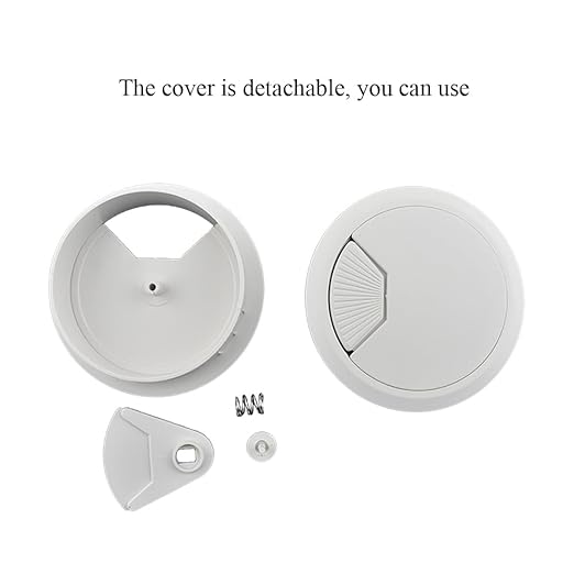 HAHIYO 2Pcs 3.15Inch/80mm White ABS Plastic Sector-Shaped Desk Grommet Wire Grommet Cable Management Cord Hole Cover Desk Wire Hole Insert Wire Organizer for Computer Office Home Equipment System