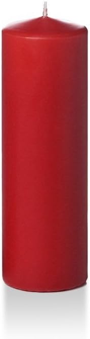 yummi 2.25" x 7" Ruby Red Slim Round Pillar Candles - 4 per Pack