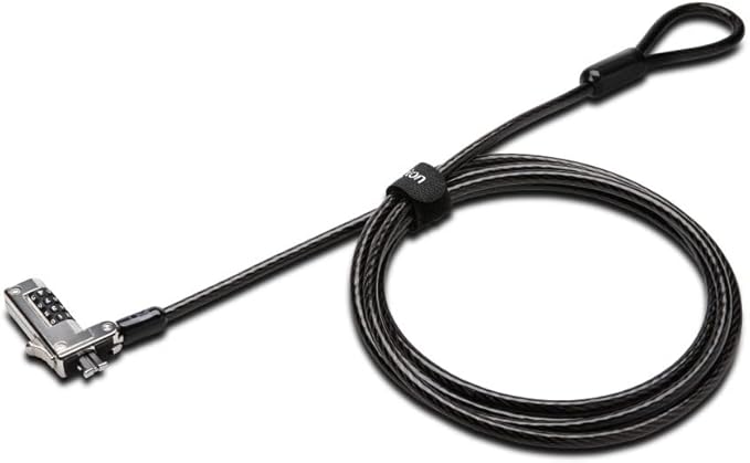 Kensington Slim Combination T-Bar Standard Lock Slot for Laptops, Security Computer Lock Cable, Resettable 4-wheel Number Code with 6 Foot Cable, K60600WW
