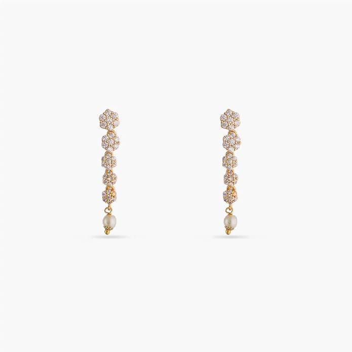 TARINIKA Green and White Cubic Zirconia(CZ) Indian Necklace Set with Earrings, Gold Plated Brass Fashion Indian Jewelry Gift for Women Bollywood Costume Jewellery